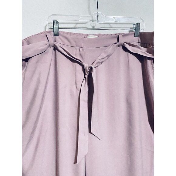 Christian Siriano for J Jill Womens 22 Silky Tie Waist Cropped Pockets Purple - Picture 4 of 10